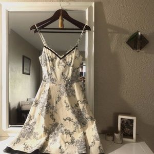 floral dress, tulle bottom